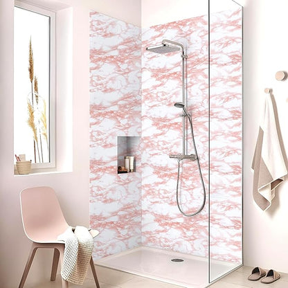 practicalWs White/Pink Marble Contact Paper Granite Peel and Stick Countertops - Image 6