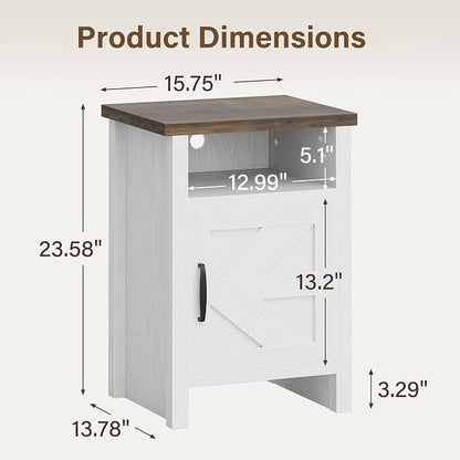 JUMMICO Farmhouse Nightstand, Modern Bedside Table - Image 7