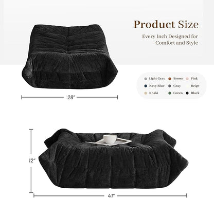 Bean Bag Ottoman, Memory Foam Lazy Bean Bag Sofa, Fireside Chair Foot Rest - Image 3