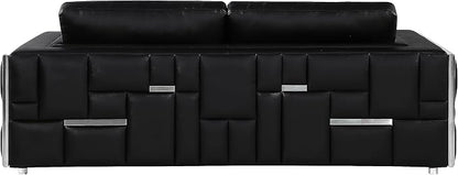 Blackjack Furniture Catania Modern Top Grain Italian Leather Sofa Set - Image 18