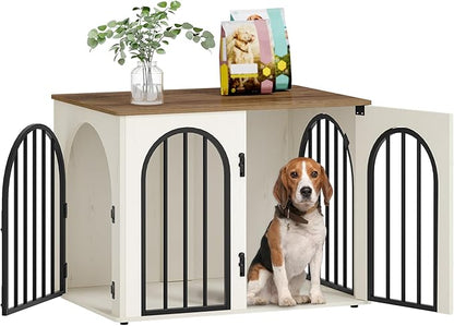 Hzuaneri 31.5'' Wooden Dog Crate Furniture, Indoor Dog Kennel Dogs Cage by Hzuaneri