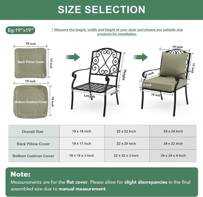 Summsun Water Resistant Outdoor Chair Cushions, Faux Linen Backrest and Seat - Image 7