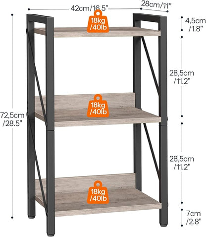 HOOBRO Bookshelf, 3-Tier Industrial Bookcase, Book Shelf Storage Organizer - Image 3