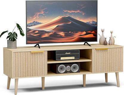 LCRBOL TV Stand for Living Room, Boho Entertainment Center for 55/60 inch TVs - Image 8