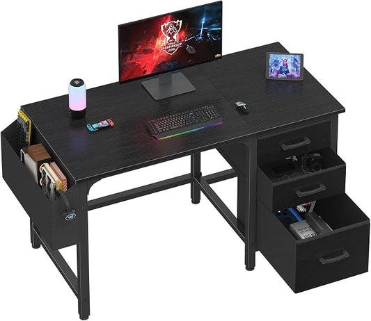 Lufeiya Computer Desk with File Drawers Cabinet, 47 Inch Reversible Home Office by LUFEIYA