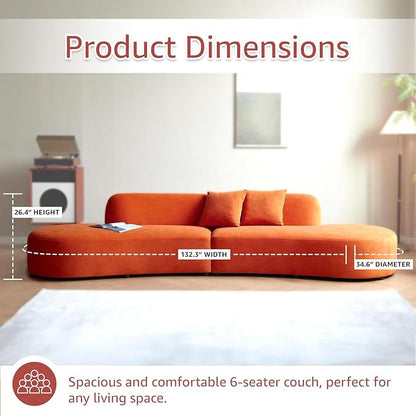 Container Furniture Direct 132" Curved Sofa - Image 2