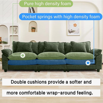Oprisen 120" Modular Sectional Sofa, Comfy Cloud Couch Sectional, Chenille Sofa - Image 3