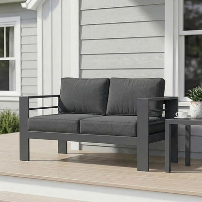 Wisteria Lane Metal Patio Furniture Sofa, All-Weather Outdoor Couch by WisteriaLane