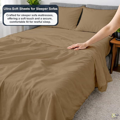 Cottington Lane Sleeper Sofa Sheets Full Size, 4 Piece Premium Quality 100% - Image 3