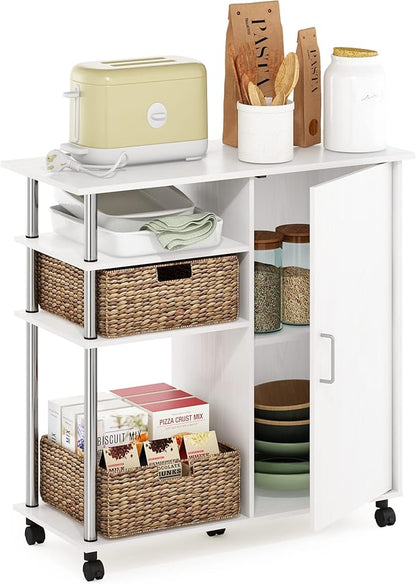 Furinno Helena Rolling Cart, 4-Tier Rolling Utility Cart - Image 3