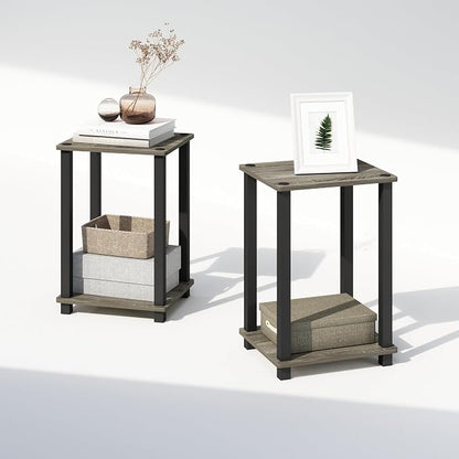 Furinno Simplistic Night Stand Set of 2, 2-Tier Small Nightstand - Image 6