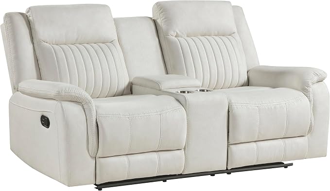 Lexicon Manual Double Reclining Loveseat, Polished Microfiber Manual Wall - Image 9