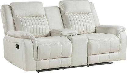 Lexicon Manual Double Reclining Loveseat, Polished Microfiber Manual Wall - Image 9