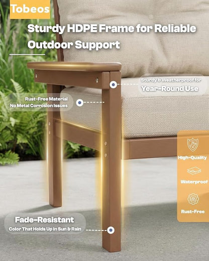 HDPE 7 Piece Patio Furniture Set, All-Weather Outdoor Couch Set - Image 3