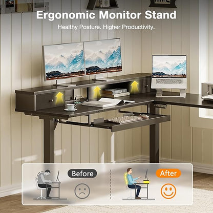 Casaottima 59 Inch Electric L-Shaped Standing Desk - Image 6