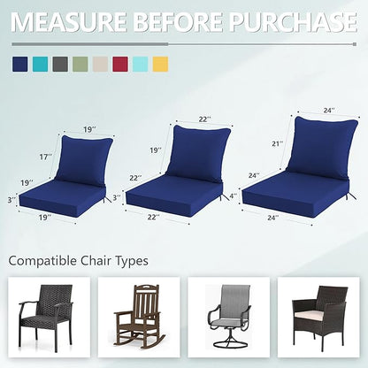 19x19 Inch Patio Chair Cushions Set of 4, Outdoor Furniture Cushions - Image 7