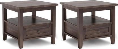 SIMPLIHOME Warm Shaker Solid Wood 20 inch Wide Transitional-Style End Tables in by SimpliHome