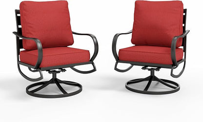 Sophia & William 2 Pieces Patio Furniture Sets Metal Sofa Chairs Patio Cushion by SophiaWilliam