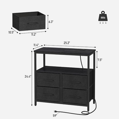 TUTOTAK Large Night Stand with Charging Station, Nightstand with USB and Type-C - Image 3