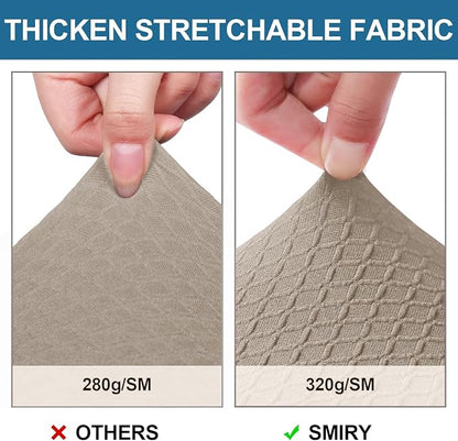 Smiry Waterproof Seat Covers for Dining Room Chairs Set of 8, Stretch Jacquard - Image 4