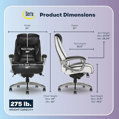 Serta® Lautner Executive Home Office Desk Chair, Ergonomic High-Back - Image 2