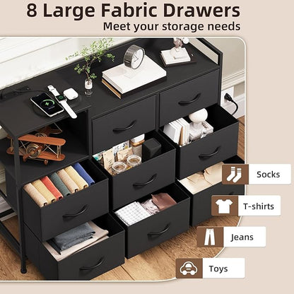 Somdot Dresser with Charging Station and Open Shelves, Dresser - Image 4