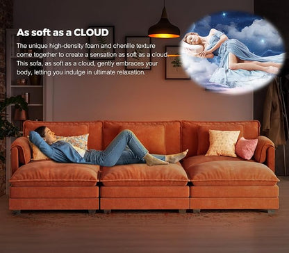 ELUCHANG Oversized 113" Modular Sectional Sofa, Comfy Cloud Couch, L Shaped - Image 7