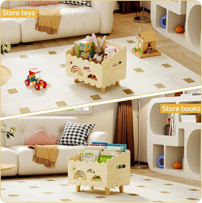 Wood Kids Bookshelf, Montessori Bookshelf, - Image 3