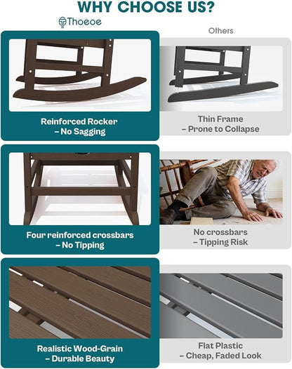 THOEOE Oversized Rocking Chair, Outdoor Rocking Chair - Image 4