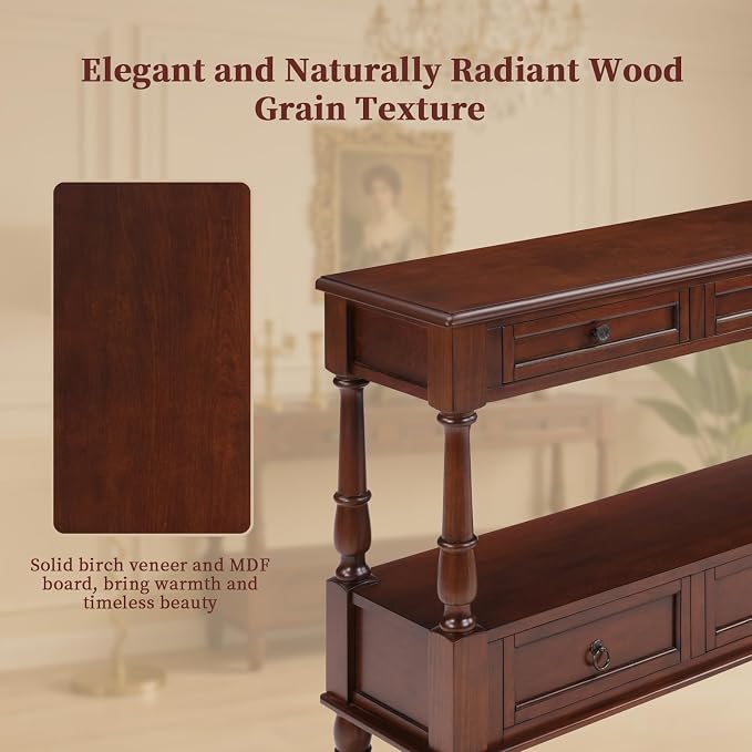 Vintage Solid Wood Console Table - Image 3