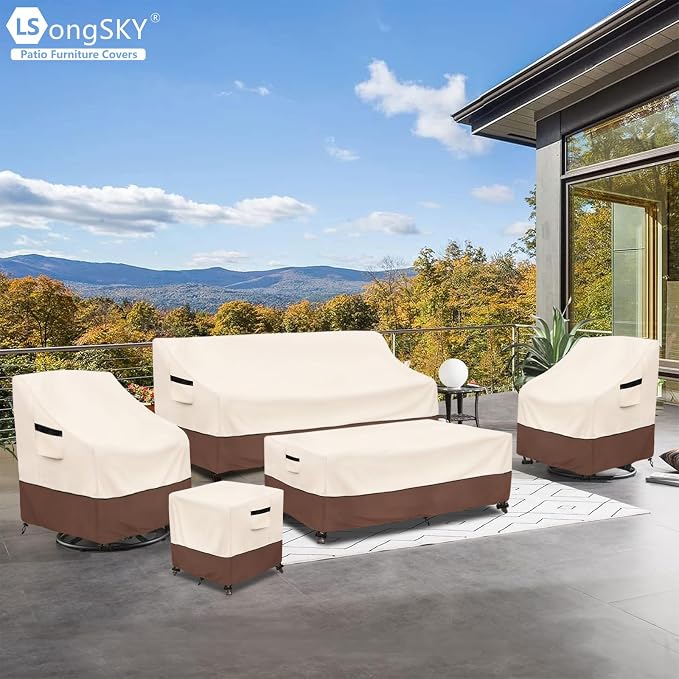 Patio 3-Seater Sofa Cover, Outdoor Couch Cover Fits up to 76W x 32.5D x 33H - Image 9