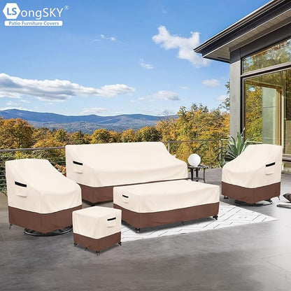 Patio 3-Seater Sofa Cover, Outdoor Couch Cover Fits up to 76W x 32.5D x 33H - Image 9