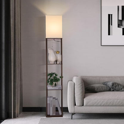 Gupuzm Floor Lamp with Shelves, Modern Square Standing Lamp with 3 Color - Image 8
