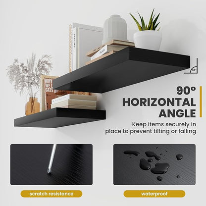 Acovy 55 Inch Floating Shelves, 9.3" Deep Floating Shelf Wall Mounted, Rustic - Image 5