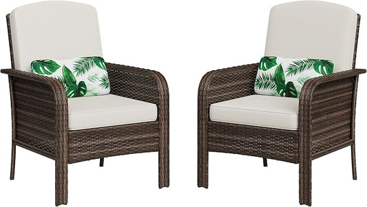 GAOMON 2-Piece Outdoor Patio Furniture Set, Rattan Lounge Chairs by GAOMON