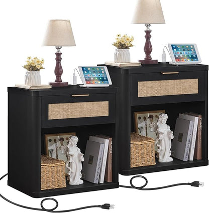 LEYAOYAO Rattan Nightstand by LEYAOYAO-Findtheshiningpointofyourideallife%EF%BC%81
