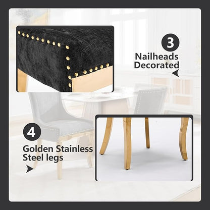 Upholstered Dining Chairs Set of 2, Modern Fabric Side Chairs - Image 6