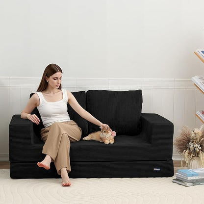 COMAX Convertible Sofa Bed Queen, Folding Fold Out Couch Bed, Floor Futon Couch - Image 2