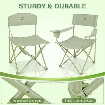 Camping Chair Set of 3, Outdoor Folding Camping Chairs - Image 4