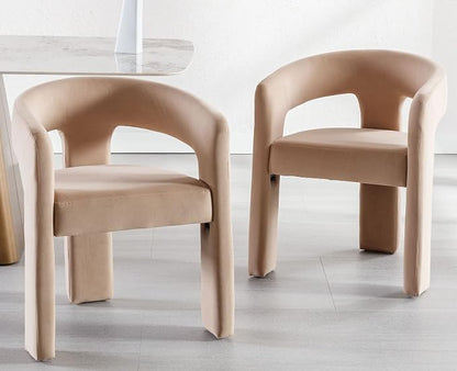 VESCASA Velvet Barrel Dining Chair - Image 3