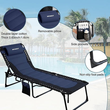 Oversized Padded Outdoor Folding Lounge Chair - Image 5
