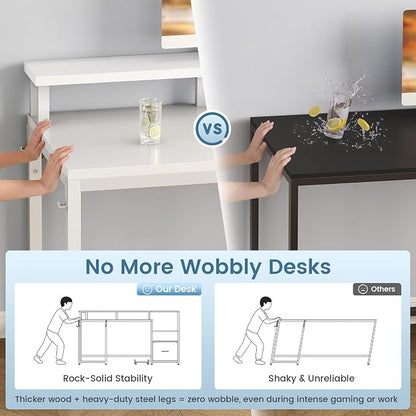 SEDETA 66" L Shaped Desk with Power Outlet, Reversible Home Office Computer - Image 7