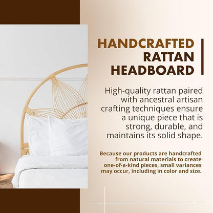 Kouboo Sunflower Rattan Queen Headboard Bedroom Bedroom Furniture Headboard - Image 3