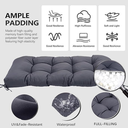 3 Pcs Wicker Chair Cushions Patio Loveseat Chaise Cushion Set - Image 3