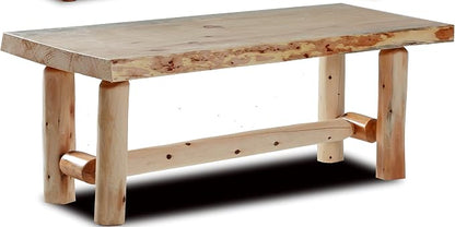 Live Edge Log Coffee Table — Rustic Furniture — Pine & Cedar Rustic Coffee Table - Image 3