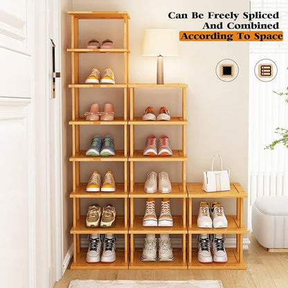 SAN HE Bamboo Shoe Rack 17 Tier- Vertical Shoe Rack - Image 3
