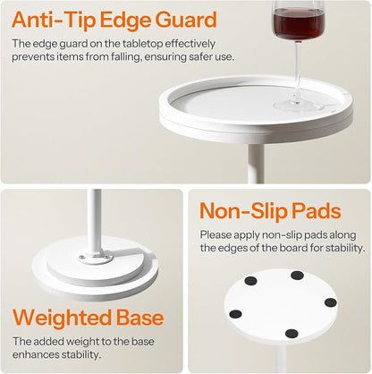 HOOBRO Small Round Side Table, Drink Table, Coffee Martini Table - Image 8