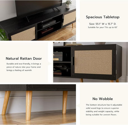 ZttRiee TV Stand for TVs up to 65'', Entertainment Center - Image 4
