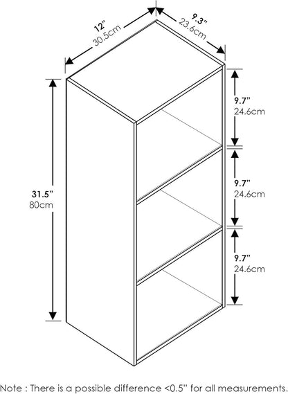 Furinno LUDER Book Shelf, 3-Cube Bookshelf, Bookcase - Image 9