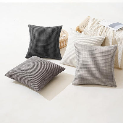 MIULEE Timeless Neutral Pillow Covers 18x18 Inch Set of 4 Mid Century Modern - Image 4
